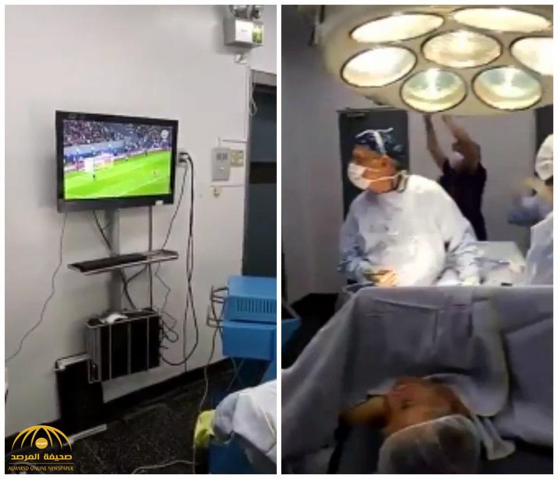 بالفيديو.. جراح يشاهد ركلات الترجيح بين البرتغال وتشيلي أثناء العملية!