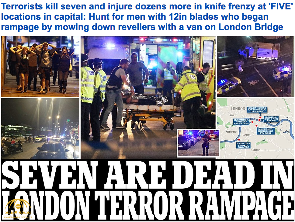الحصيلة الأولية وراء حادثتتي "لندن بريدج" و "سوق بارا" الإرهابية.. 9 قتلى بينهم 3 مهاجمين - فيديو وصور