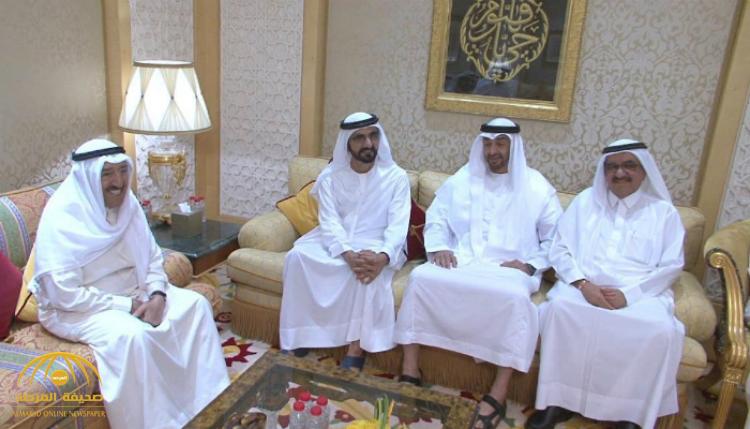 اجتماع أمير الكويت بمحمد بن راشد و محمد بن زايد في دبي