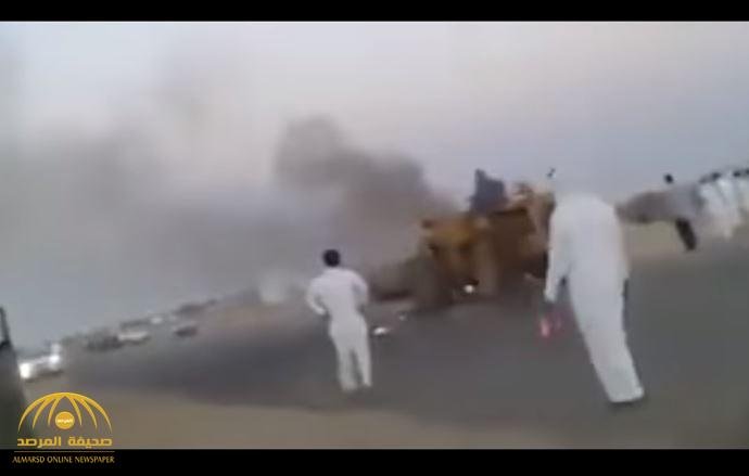 بالفيديو: مقيم مصري ينقذ محطة بنزين من كارثة حريق بتبوك