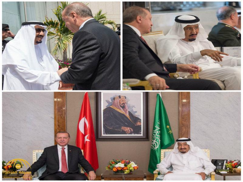 بالصور:خادم الحرمين يستقبل الرئيس التركي
