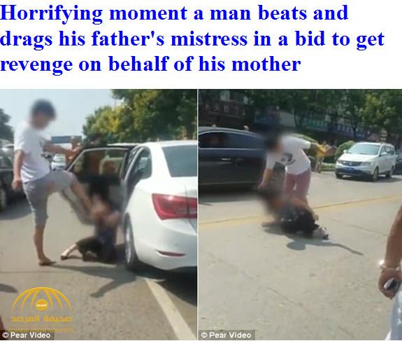 شاهد بالفيديو والصور: ابن ينتقم من "عشيقة" والده على الطريقة الصينية!