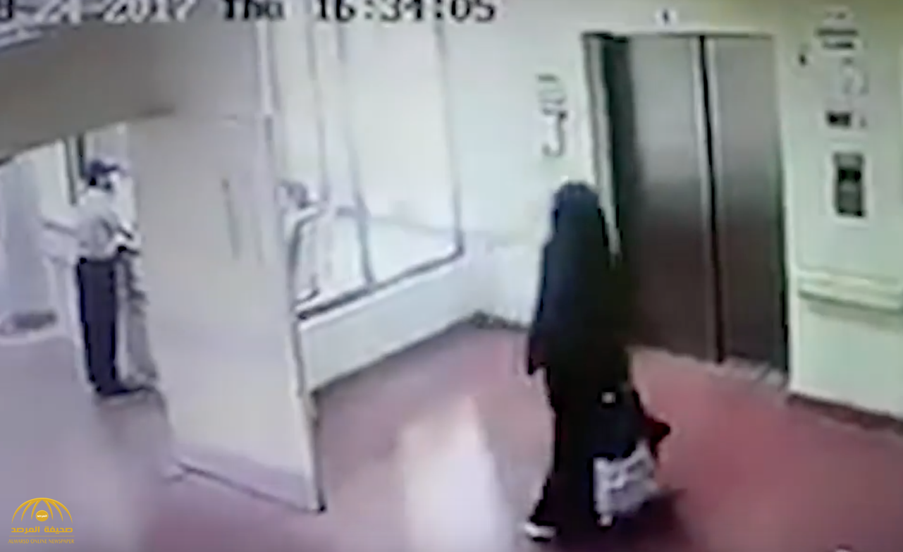 فيديو : شاهد  لحظة خروج خاطفة "الطفل"وهي تحمله داخل حقيبة في مستشفى بـ "الخرج"