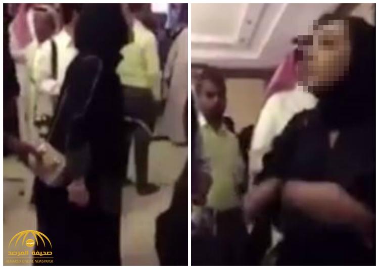 بالفيديو : شاهد مشاجرة فتاة مع أمن فندق بالرياض بسبب منعها مقابلة حليمة بولند !