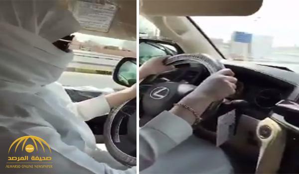 شاهد بالفيديو:  فتاة سعودية تقود جيب لكزس مرتدية زي رجل