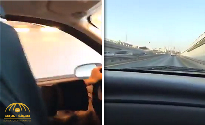 شاهد.. سعودية تقود سيارتها على طريق رئيسي في الرياض .. وهذه ردة فعل طفلتها وخادمتها!