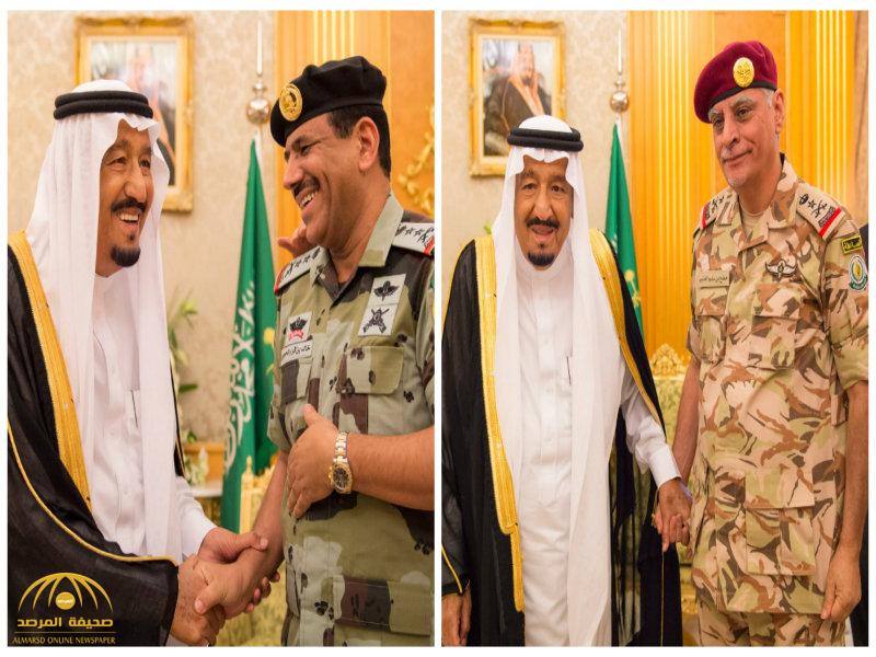 بالصور:خادم الحرمين يقلد قائدي قوات الطوارئ الخاصة وقوات الأمن الخاصة رتبتيهما الجديدتين‎