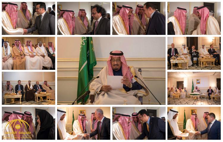 شاهد بالصور .. لحظة استقبال خادم الحرمين لأعضاء  مجلس الأعمال السعودي الروسي