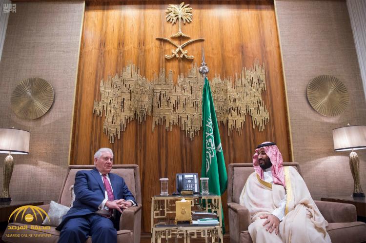 بالصور : ولي العهد يجتمع مع وزير الخارجية الأمريكي