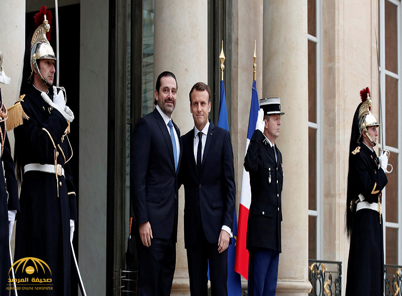 بالصور و الفيديو : شاهد الرئيس الفرنسي يستقبل الحريري في الإليزيه بباريس