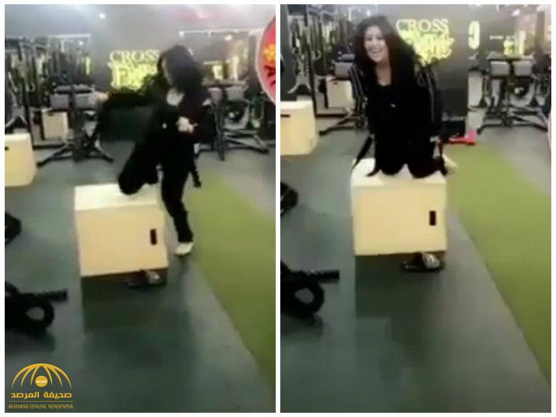 بالفيديو..شاهد " دانة الطويرش " تمارس رياضة  تخفيف الوزن يثير ضحكات مدربتها!