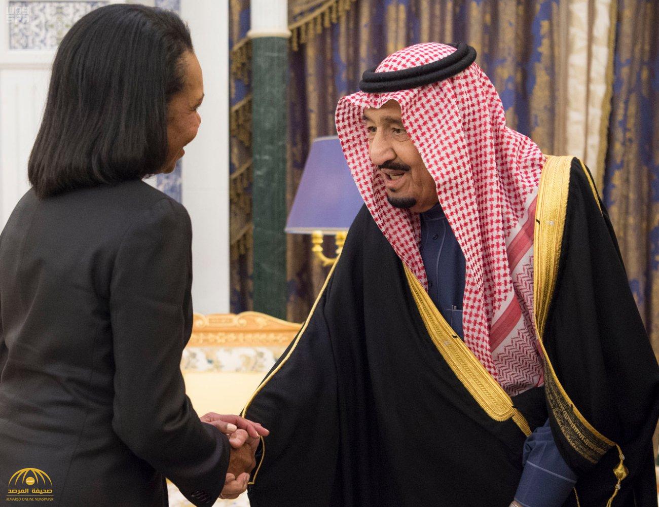 بالصور:خادم الحرمين يستقبل وزيرة الخارجية الأمريكية الأسبق "كونداليزا رايس"