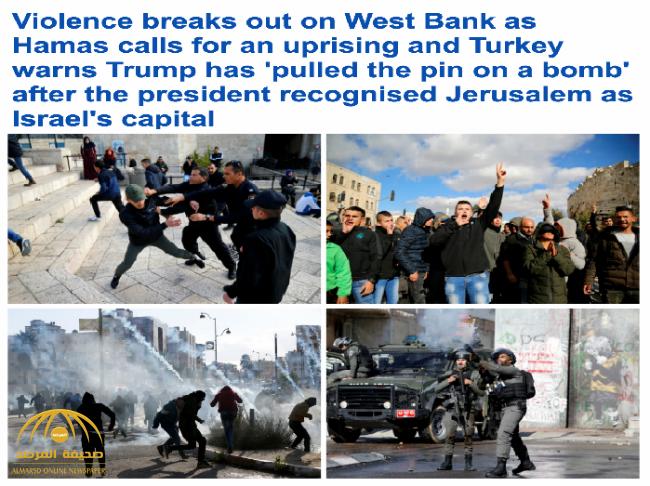 ولعها ترامب .. شاهد اشتباكات بين متظاهرين فلسطينيين وعناصر الأمن الإسرائيلي في الضفة الغربية