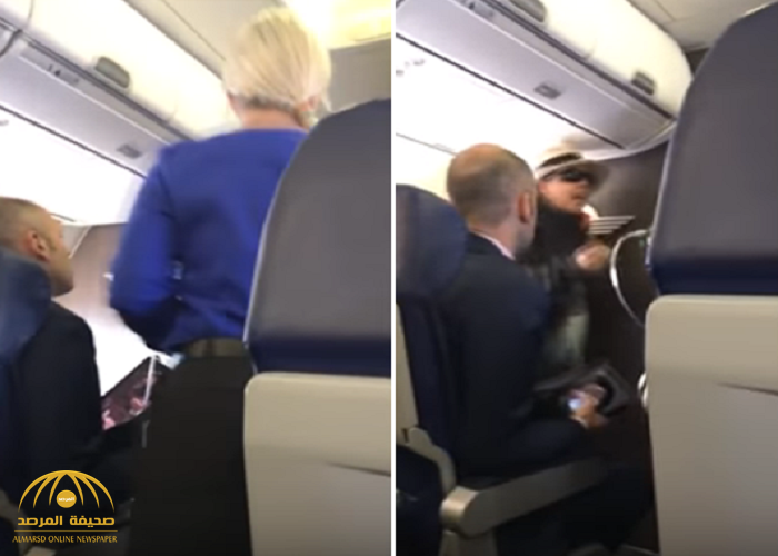 شاهد: سيدة تهدد جميع ركاب طائرة بالقتل..وهكذا تم التعامل معها!
