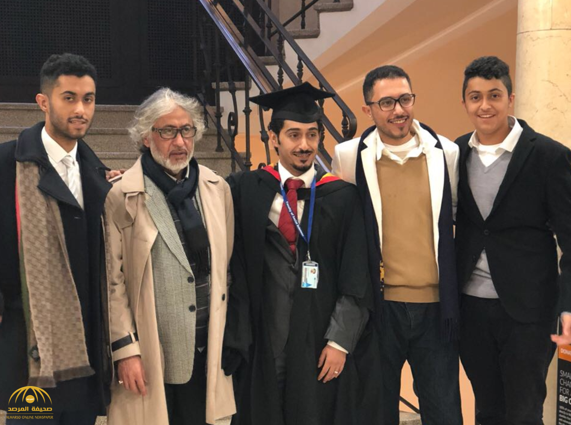 بالصور : البروفيسور "صالح بن سبعان" يحتفل بحصول ابنه المهندس "فهد" على الماجستير من بريطانيا