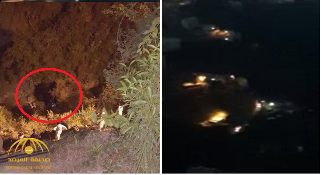 فيديو وصور.. انزلاق سيارة تقل "8 أفراد" من أعلى جبال فيفا .. وهذا هو مصيرهم!