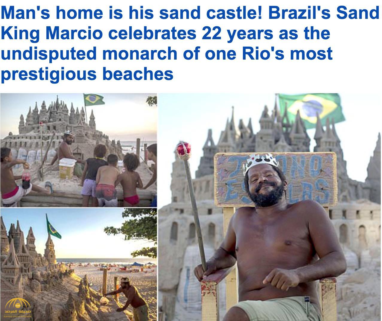 شاهد بالفيديو: "برازيلي" يحتفل بمرور 22 عامًا بصفته "ملك بلا منازع" داخل قلعته الرملية على شواطئ "ريو دي جانيرو"