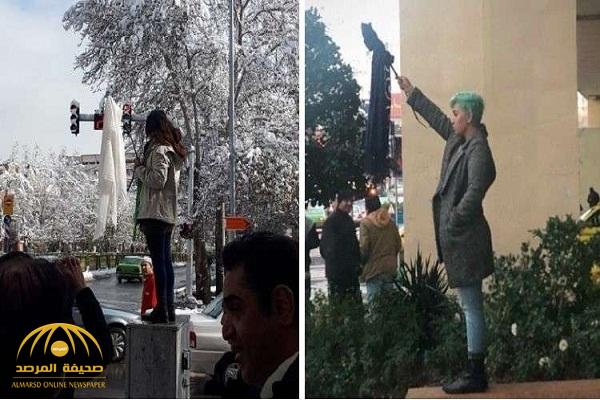 شاهد .. إيرانيات  يخلعن الحجاب خلال مظاهرات في شوارع طهران