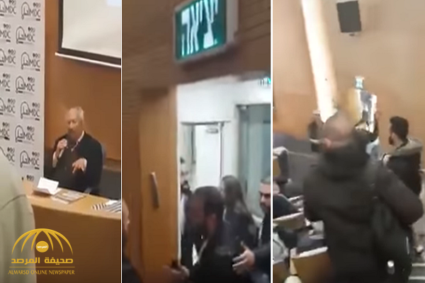 شاهد: فلسطينيون يقاطعون محاضرة للدكتور "سعد الدين ابراهيم" في جامعة "تل أبيب" ويتهمونه بخيانة مصر!