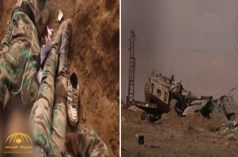 شاهد: تدمير دبابة وقتل العشرات من ميليشيا الأسد على جبهات الغوطة!