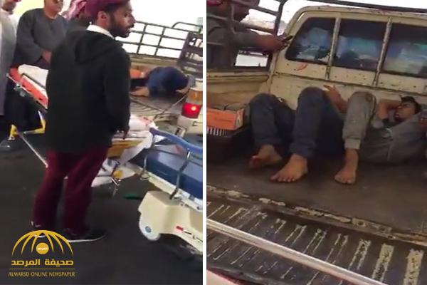 بالفيديو : نقل مصابين في صندوق سيارة خاصة .. وصحة عسير تكشف الملابسات