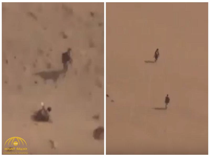 تحت غطاء طلقات الرصاص الكثيفة .. شاهد بالفيديو: عناصر الحوثي وهي تفر من رجال المقاومة بـ "الجوف"
