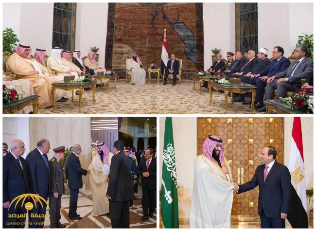 بالصور : ولي العهد يعقد لقاءً ثنائياً وجلسة مباحثات رسمية مع الرئيس المصري