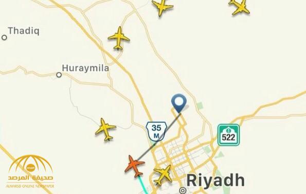 شاهد بالصور.. طائرات مدنية تدور في سماء الرياض قبل وصول الصواريخ باللحظات الأخيرة