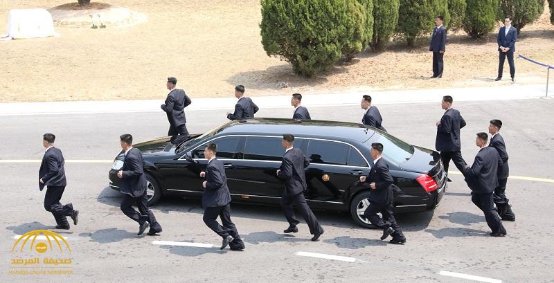 النملة لا تستطيع العبور .. شاهد .. العشرات من الحراس يرافقون سيارة "كيم " في لقاء القمة بين الكوريتين