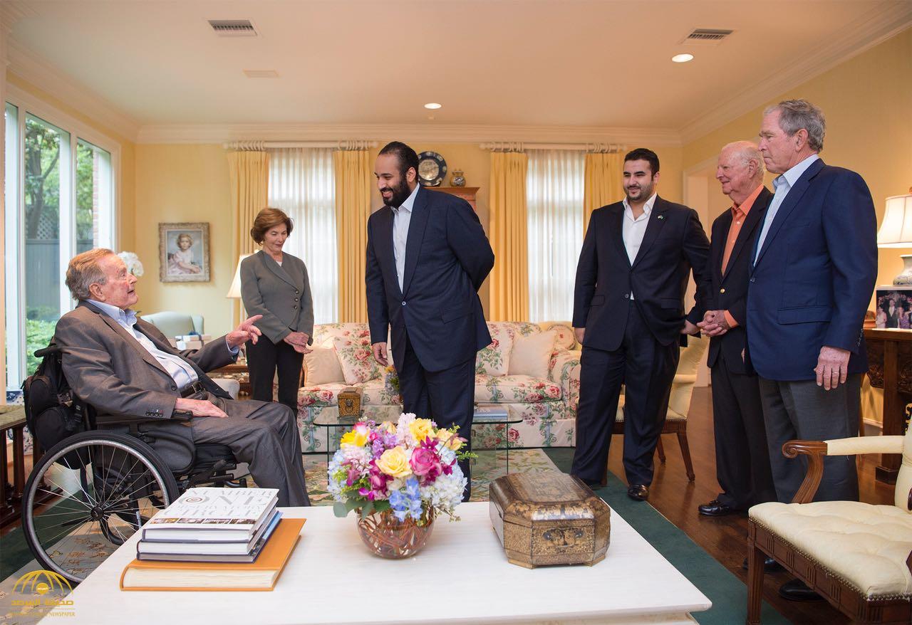 بالصور: ولي العهد يزور  جورج بوش "الأب والأبن" بمنزله في هيوستن