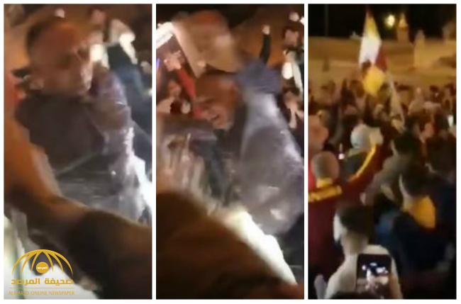 شاهد: رئيس نادي روما يسبح في نافورة تاريخية بعد فوز فريقه على برشلونة