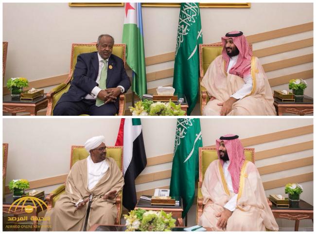 بالصور : ولي العهد يلتقي رئيسي السودان و جيبوتي