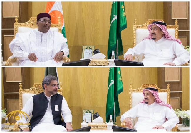 بالصور : خادم الحرمين يلتقي رئيس جمهورية النيجر و رئيس وزراء باكستان