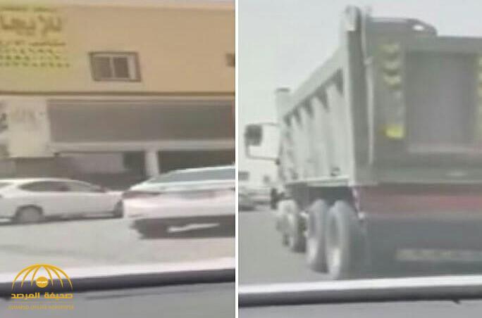 بالفيديو.. شاهد كيف تمكن أشخاص من إيقاف متهور يقود سيارة  تقل أنابيب غاز في الرياض!