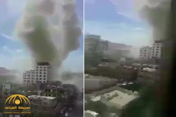 بالفيديو .. لحظة استهداف طائرات التحالف مقر الرئاسة في صنعاء