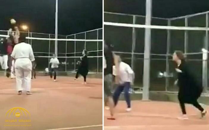 بالفيديو: فتاة تلعب كرة الطائرة مع مجموعة من الشباب!