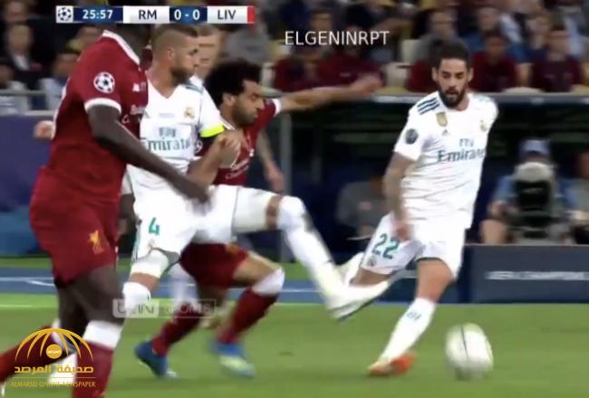 بالفيديو: شاهد .. لحظة إصابة محمد صلاح خلال مباراة ليفربول وريال مدريد‎