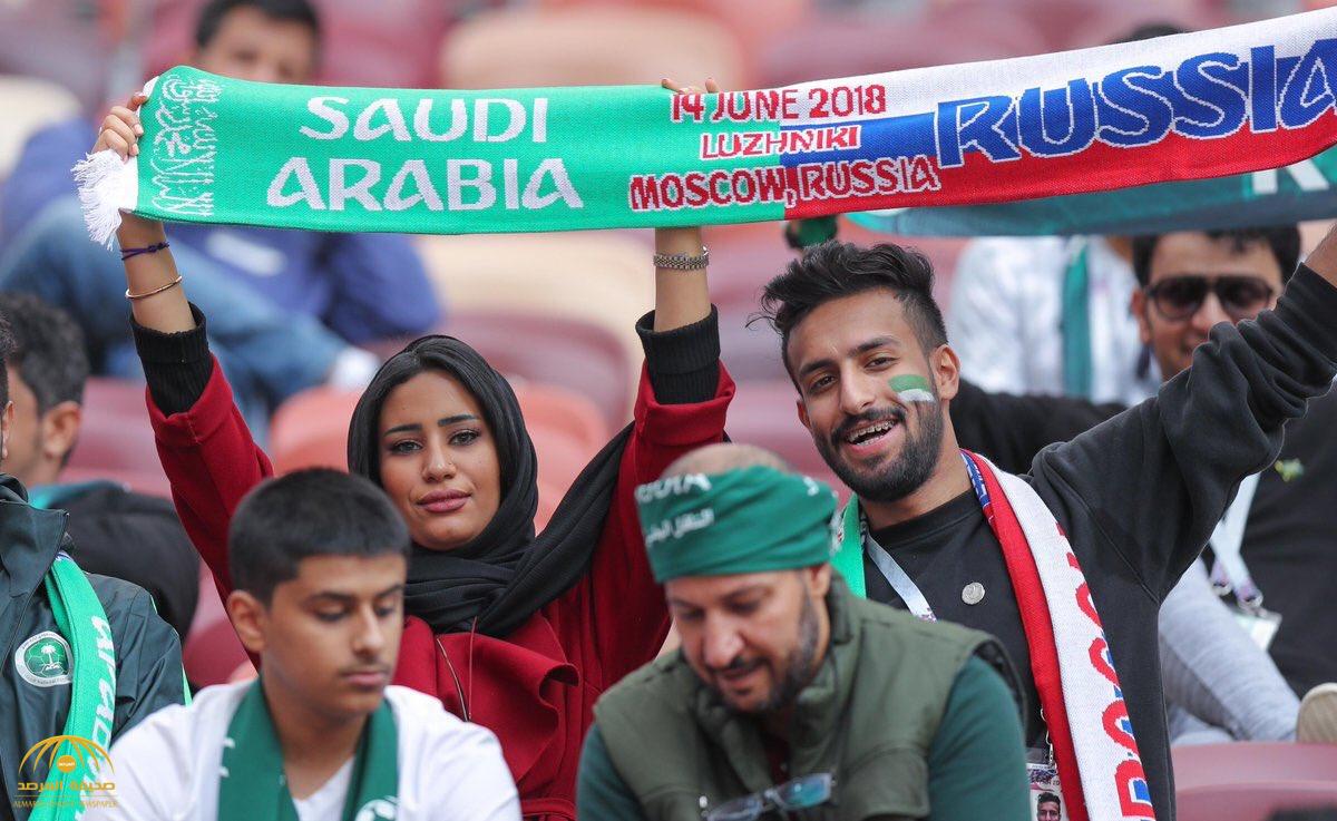 شاهد بالصور: الجماهير الحاضرة في ملعب "لوجنيكي" لمؤازرة المنتخب السعودي أمام روسيا