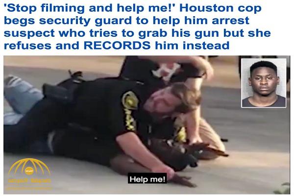 شرطي أمريكي يتوسل إلى حارسة أمن مساعدته في القبض على متهم - فيديو