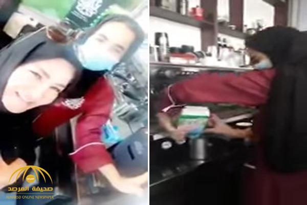 شاهد : فتاة سعودية تعمل في مقهى بالدمام .. وهكذا ردت على عضوة شورى سألتها : "كيف الشغل؟"