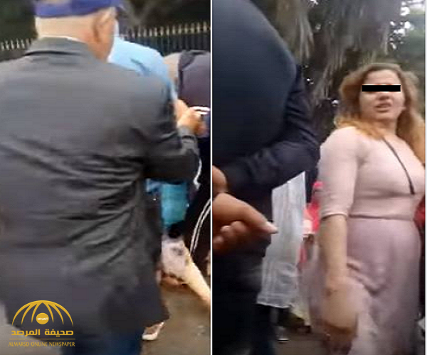 شاهد: رجل يضرب زوجته الحامل بطريقة وحشية ويسحلها أمام الناس في شوارع المغرب!