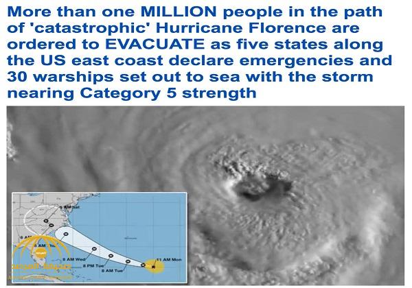 بالفيديو والصور : إعصار ليس له مثيل منذ 60 عاماً يهدد بتدمير ولايتي "كارولاينا" و "فرجينيا" بأمريكا