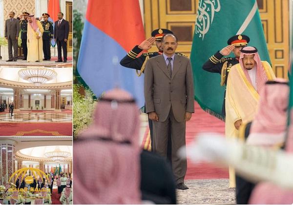 بالصور .. خادم الحرمين يستقبل رئيس إريتريا ورئيس وزراء أثيوبيا ويقيم مأدبة غداء على شرفهما