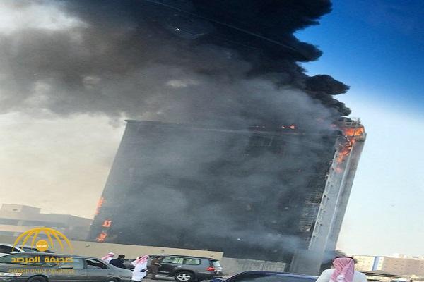 بالفيديو والصور .. حريق هائل في مبنى النيابة العامة بالدمام