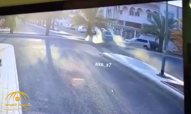 شاهد .. حادث مروع في حي الأزهري بالمدينة المنورة