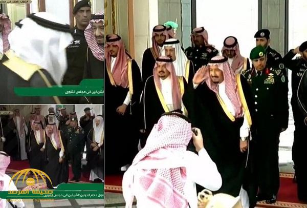 بالفيديو .. لحظة وصول الملك سلمان لافتتاح أعمال الدورة الجديدة لمجلس الشورى