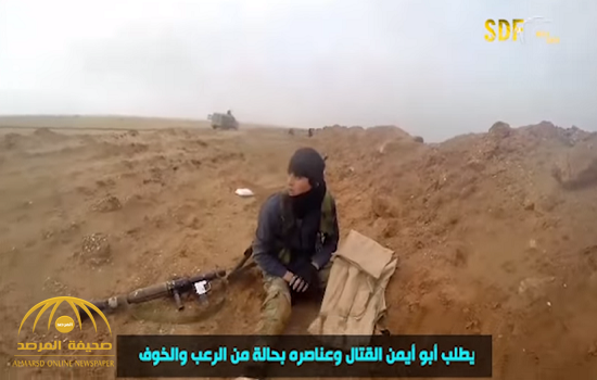 شاهد فيديو .. عناصر داعش يتركون قائدهم يُلاقي مصرعه في المعركة بدير الزور
