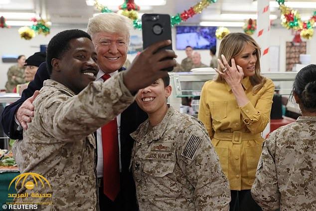 صور.. شاهد: ترامب يظهر فجأة برفقة زوجته في الأنبار .. وهذا ما قاله بشأن انسحاب قواته من العراق