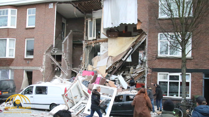 شاهد.. انفجار ضخم في هولندا يتسبب بانهيار منزل وسقوط ضحايا...والجهات المختصة في لاهاي  تكشف  السبب !