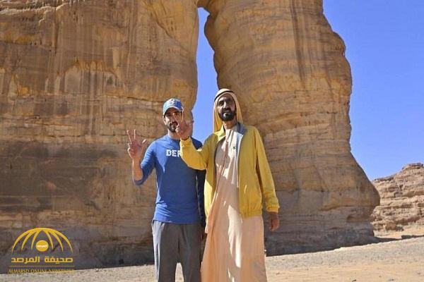 شاهد: جولة سياحية لـ"محمد بن راشد آل مكتوم" وابنه "حمدان" وسط معالم العلا التاريخية